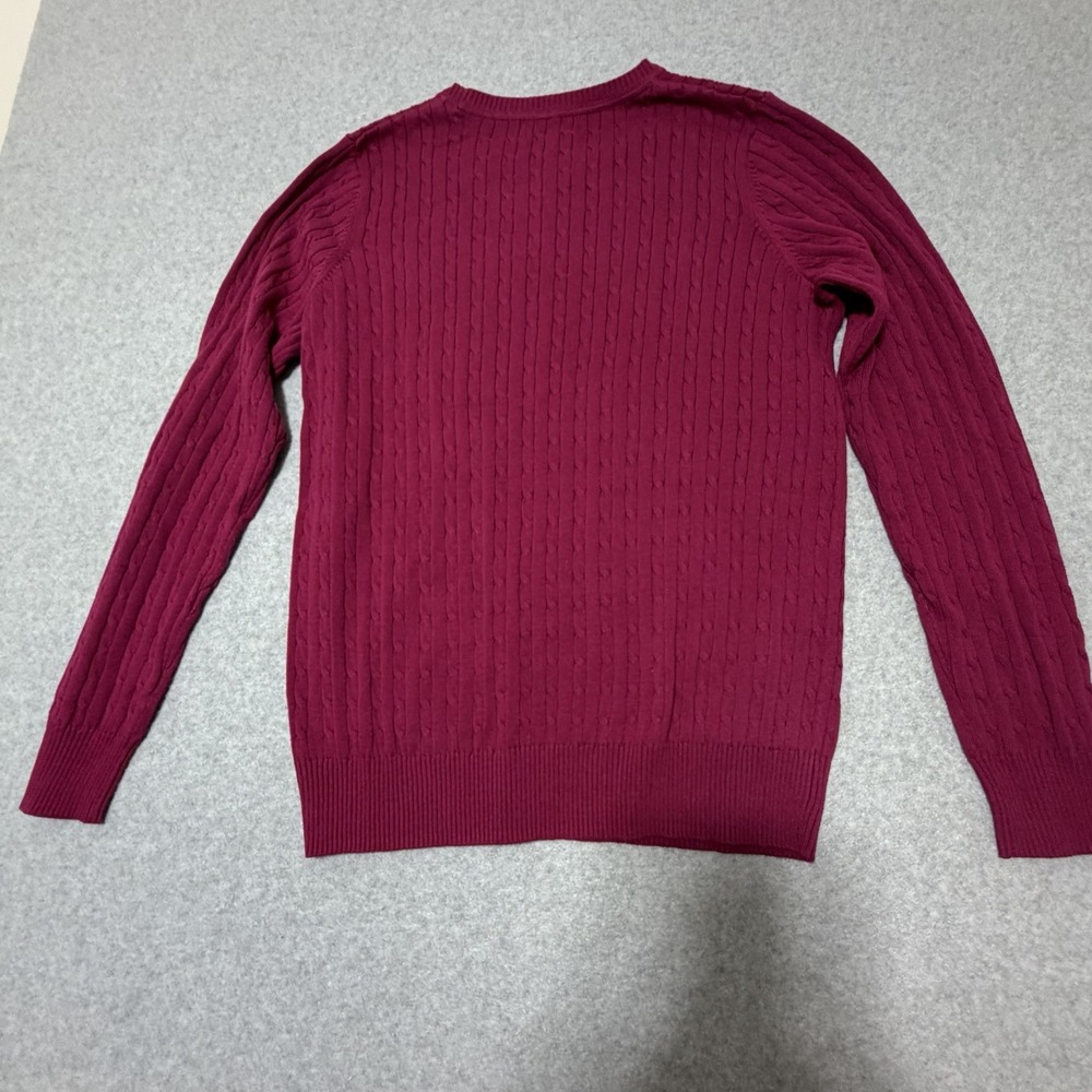 Kim Rogers Magenta Preppy Cable Knit Sweater Size M Soft Classic Collegiate New - Picture 2 of 7